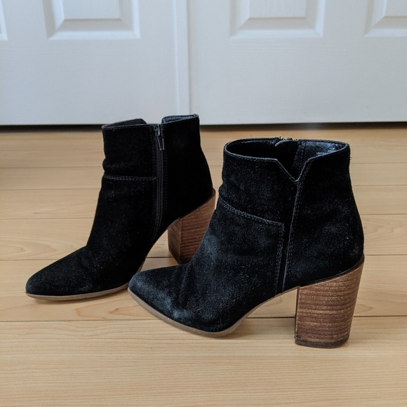 Nine West black wood block ankle boots/booties - Picture 5 of 8